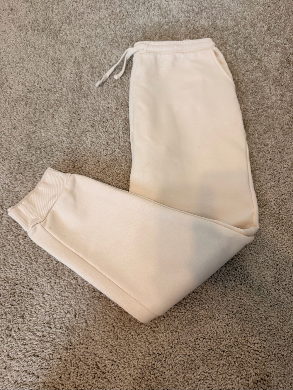 Zara Cream Joggers, Medium